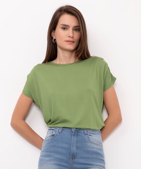 blusa de viscose com pregas verde PP