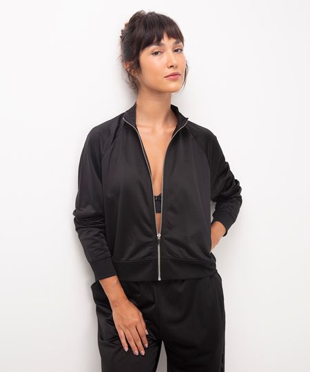 jaqueta cropped esportiva ace preto GG jaqueta cropped esportiva ace preto GG