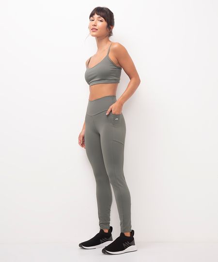 calça legging esportiva ace com bolso verde G