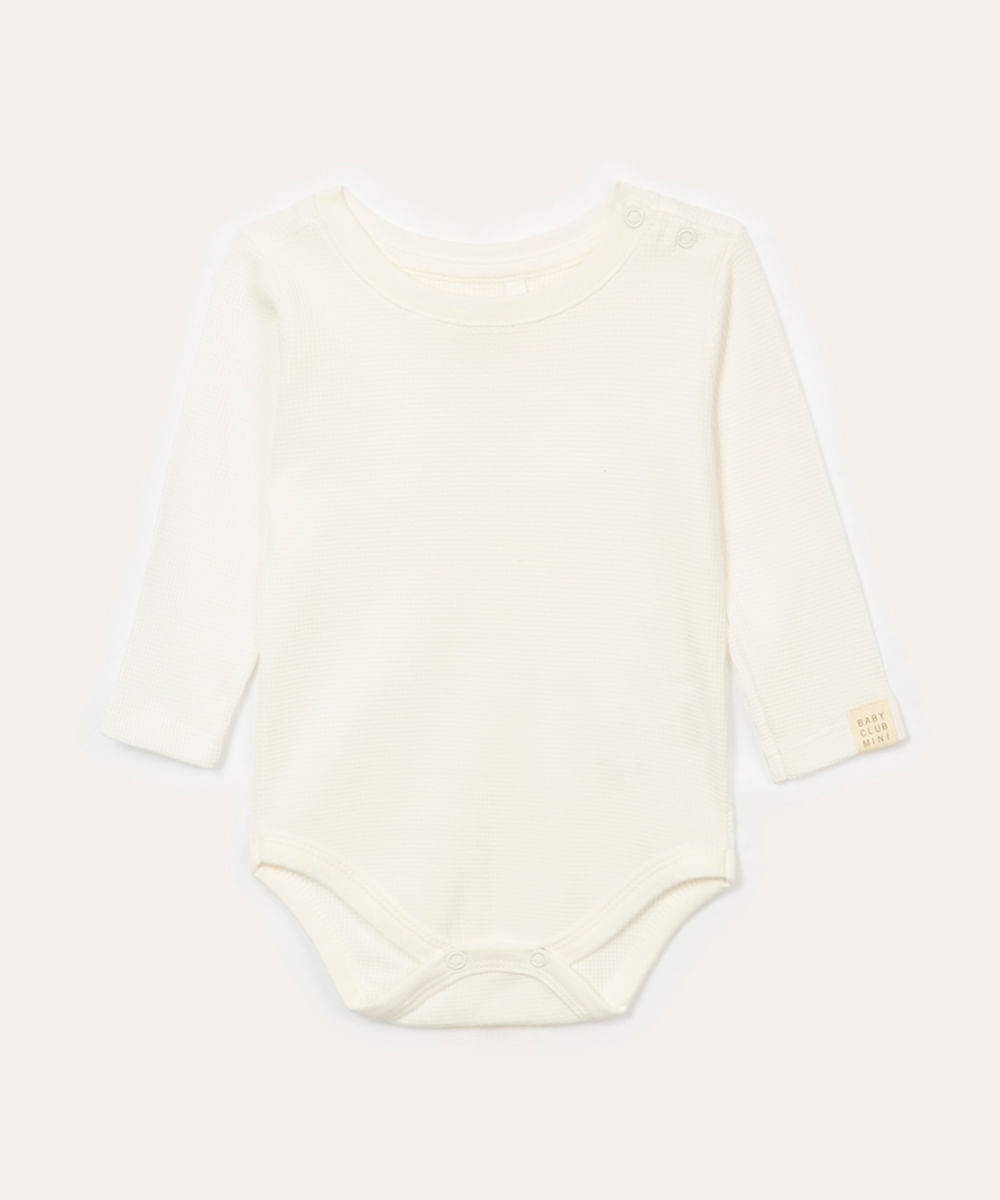 body infantil manga longa off white