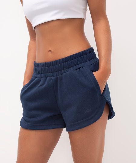 short de moletinho com bolsos esportivo ace azul marinho P