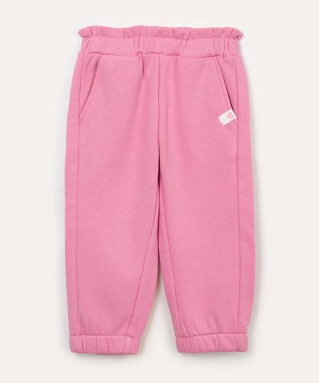 calça infantil clochard de moletom pink 1