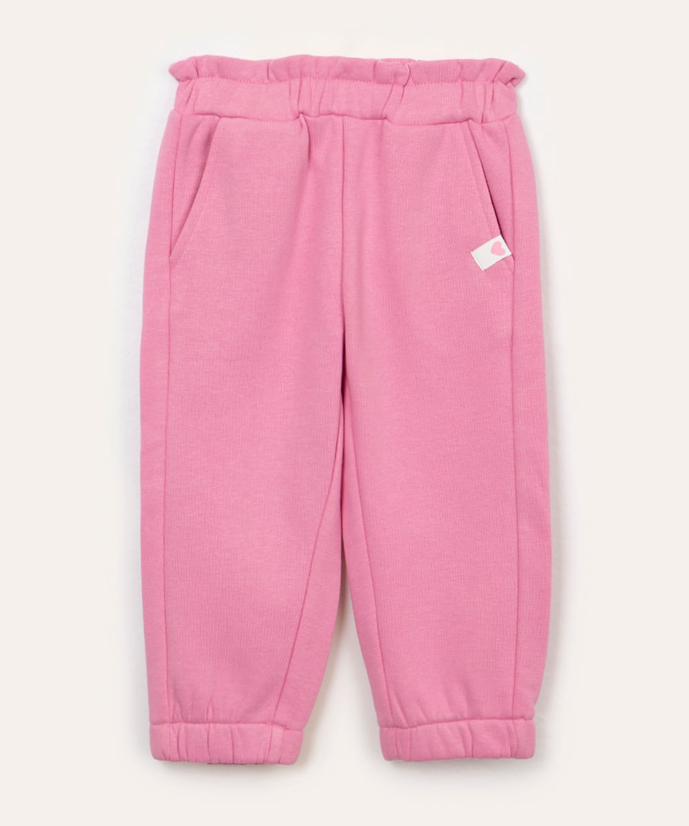 calça infantil clochard de moletom pink