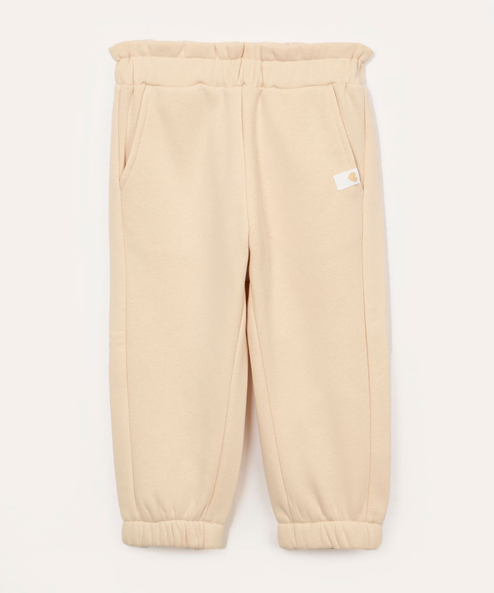 calça infantil clochard de moletom off white