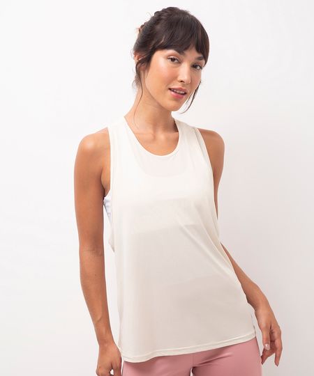 regata com recorte esportiva ace bege G regata com recorte esportiva ace bege G