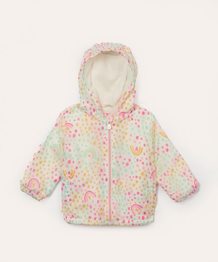 jaqueta infantil corta vento arco íris off white 1