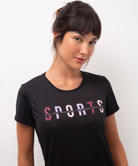 camiseta esportiva manga curta sports ace preto G