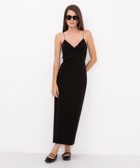 vestido midi corset preto M vestido midi corset preto M