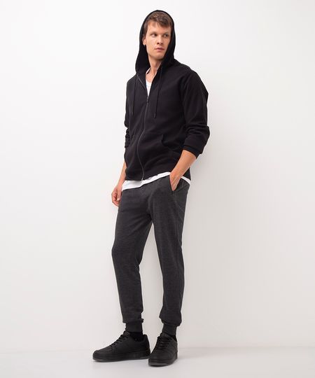 calça de moletom jogger - cinza mescla escuro GG calça de moletom jogger - cinza mescla escuro GG