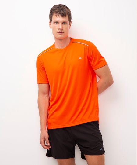camiseta com recorte manga curta esportiva ace laranja G