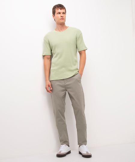calça alfaiataria de sarja com bolsos verde 38