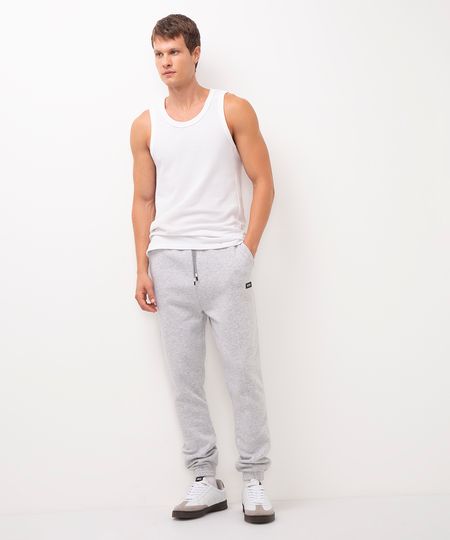 calça jogger de moletom cinza P calça jogger de moletom cinza P