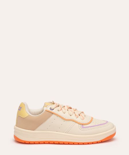 tênis infantil recortes coloridos ace off white 30