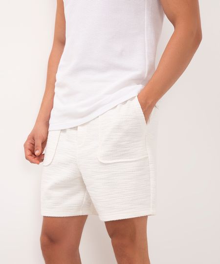 bermuda de tricot texturizada off white GG bermuda de tricot texturizada off white GG