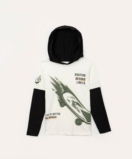 camiseta de algodão infantil skate off white 10