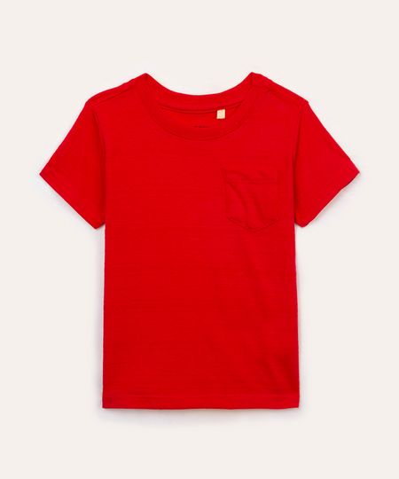 camiseta infantil texturizada com bolso vermelho 3