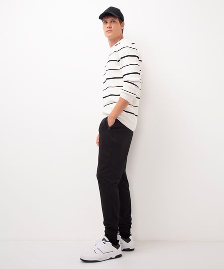 calça jogger de moletom com bolsos preto M