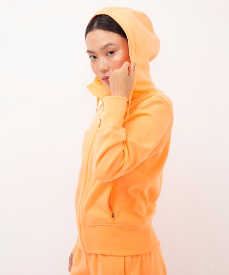jaqueta de moletom com capuz ace - laranja fluor P