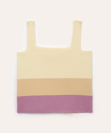 cropped de tricot infantil listrado colorido 4