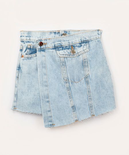 short saia jeans infantil jeans 6