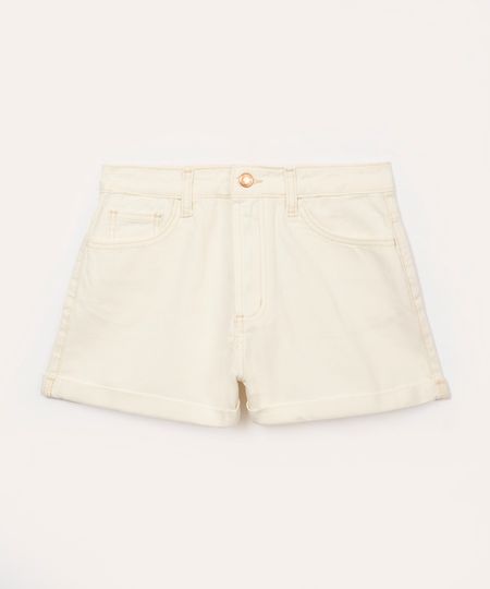 short de sarja mom juvenil off white 10