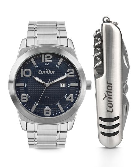 relógio analógico masculino condor co2117ad-k4a prateado UNICO relógio analógico masculino condor co2117ad-k4a prateado UNICO