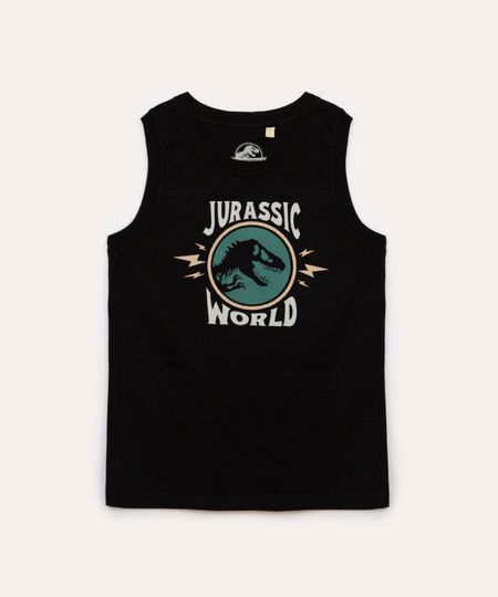 regata de algodão infantil jurassic world preto 4