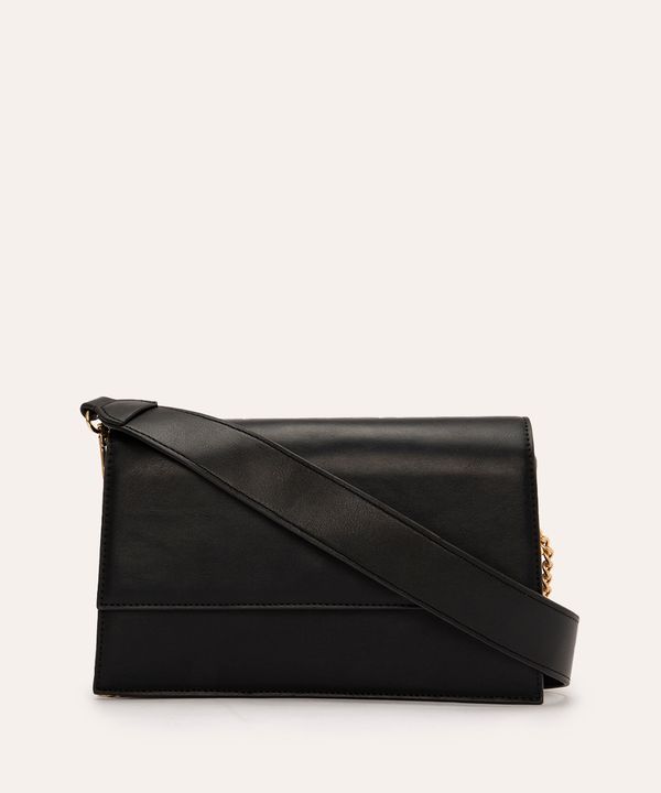 bolsa crossbody com corrente preto UNICO