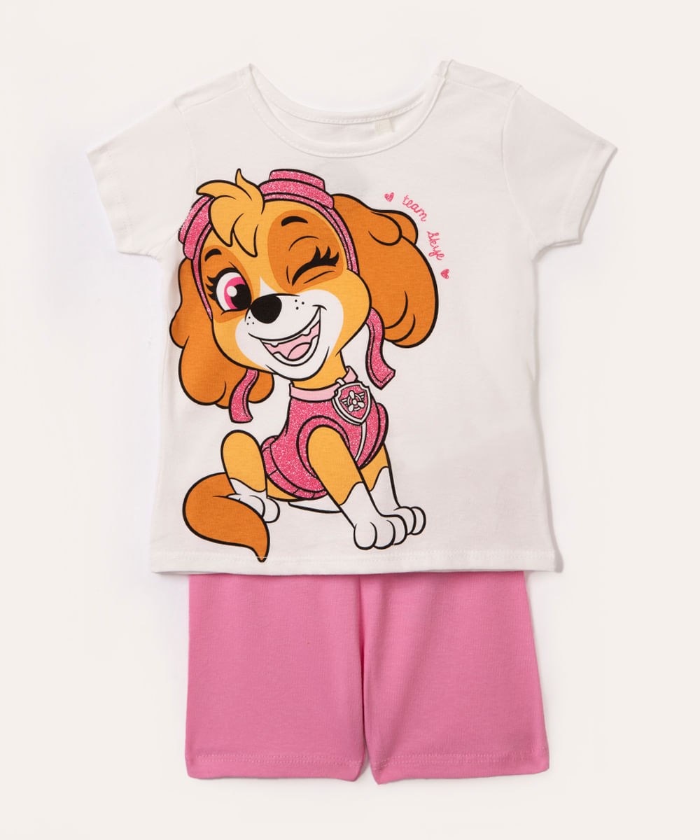 conjunto de algodão infantil patrula canina colorido