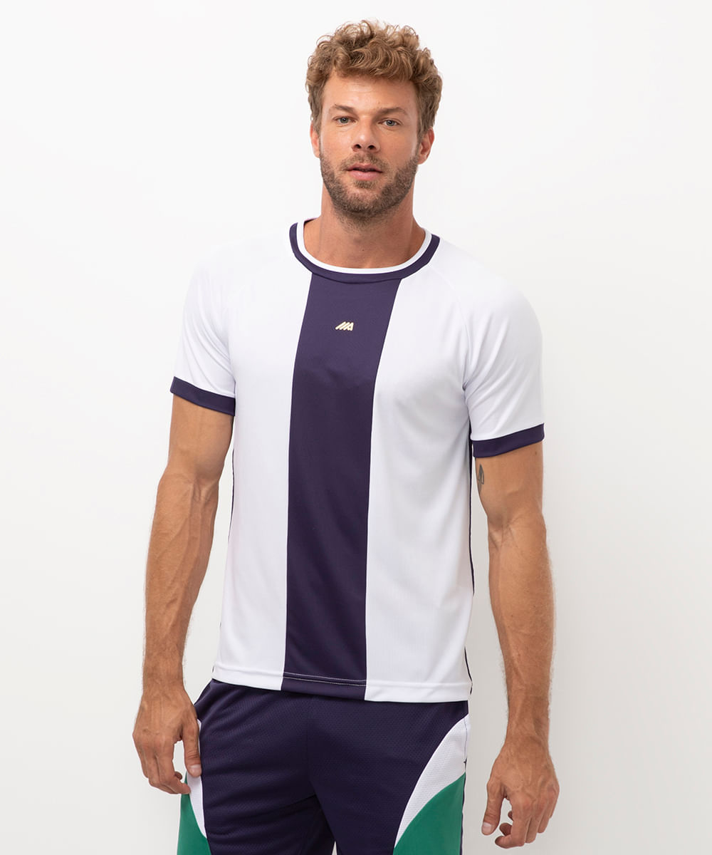 camiseta bicolor esportiva ace branco