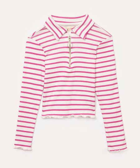 blusa de algodão infantil listrada colorida 4