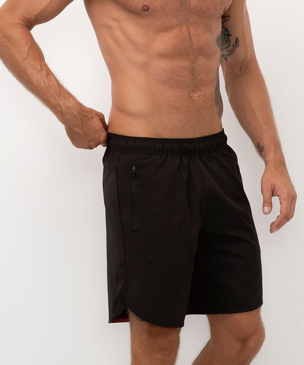 short com elástico esportivo ace preto