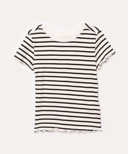 blusa de algodão infantil listrada off white 4