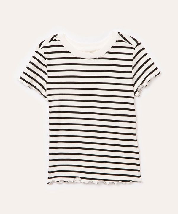 blusa de algodão infantil listrada off white 10