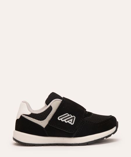 tênis infantil jogging com velcro ace preto 20