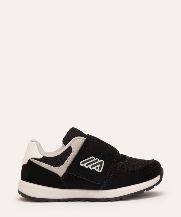 tênis infantil jogging com velcro preto 27