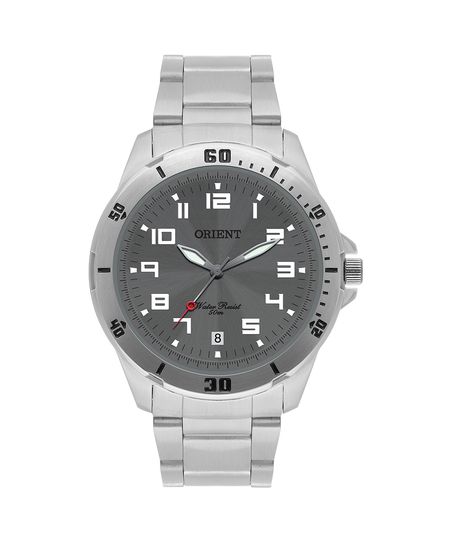 relógio orient analógico com calendário mbss1155a-g2sx prateado UNICO