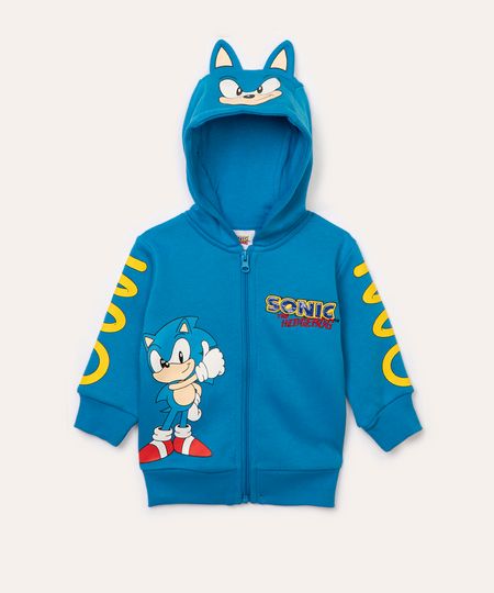 jaqueta de moletom infantil Sonic azul 1