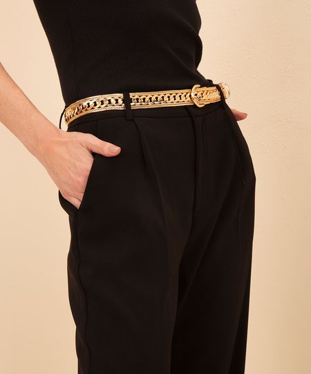 cinto corrente com fivela dourado G