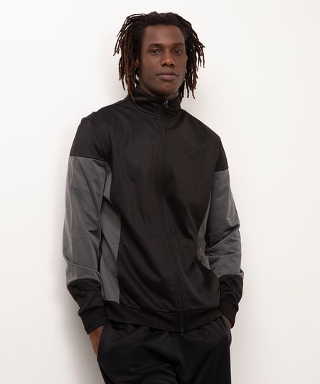 jaqueta esportiva com recortes ace preto P
