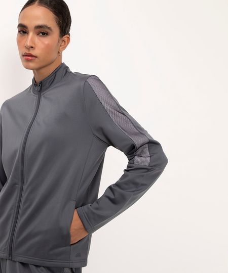 jaqueta gola alta esportiva ace cinza GG jaqueta gola alta esportiva ace cinza GG