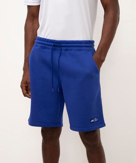 bermuda de moletom com bolso ace azul M
