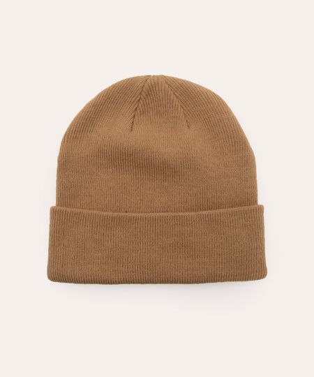 gorro de tricot com dobra bege UNICO gorro de tricot com dobra bege UNICO