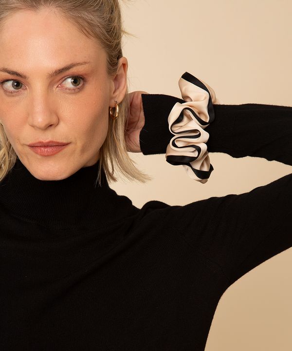 kit 2 scrunchie bicolor mindset preto UNICO