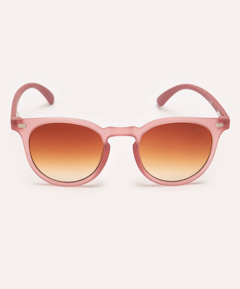 óculos de sol redondo rosa