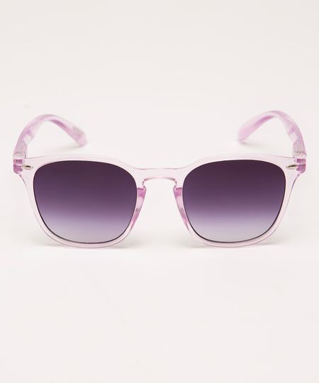 óculos de sol quadrado lilás UNICO