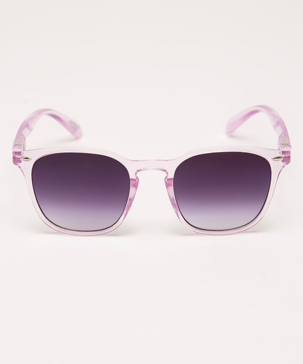 óculos de sol quadrado lilás