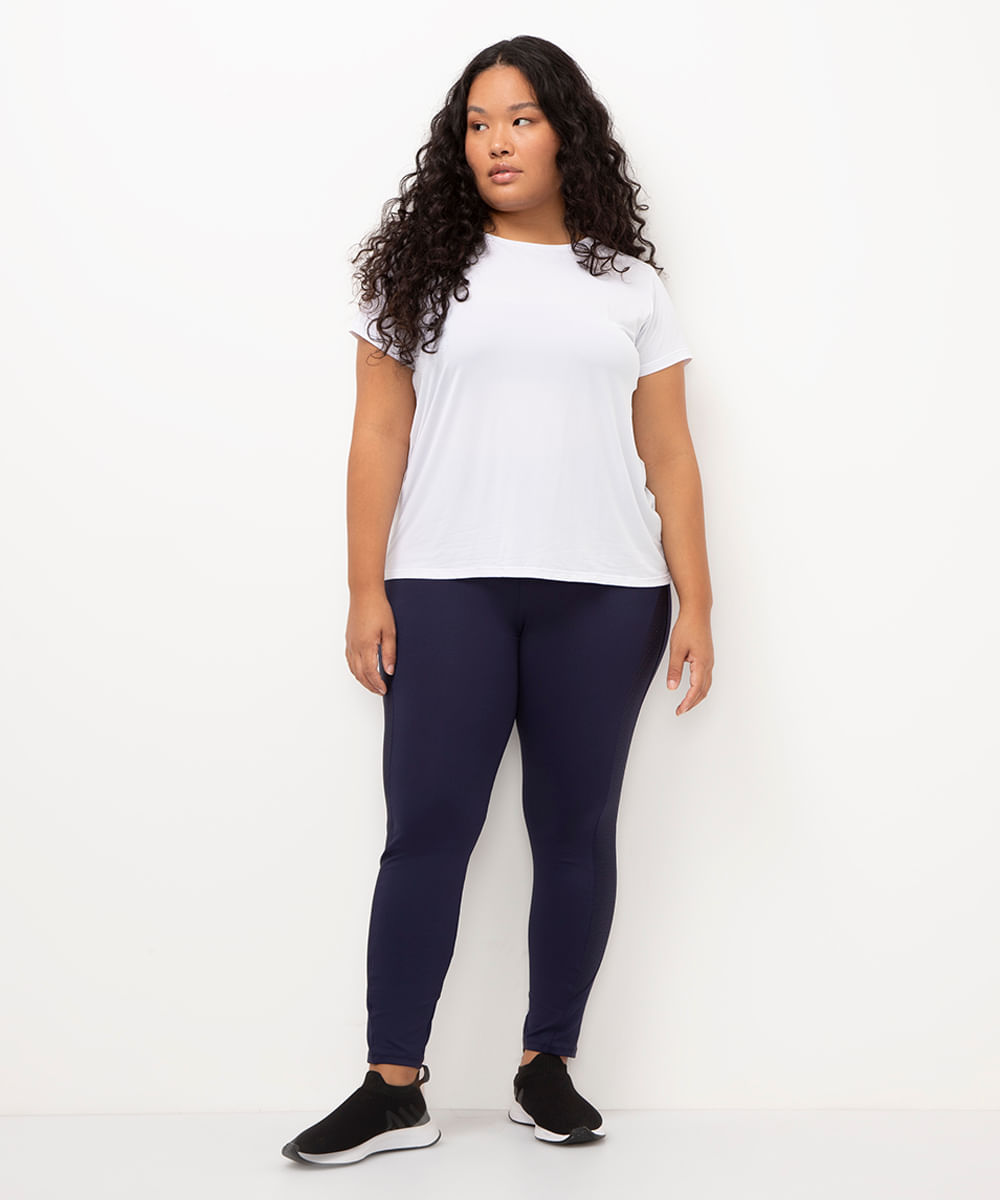 calça legging esportiva ace plus size azul