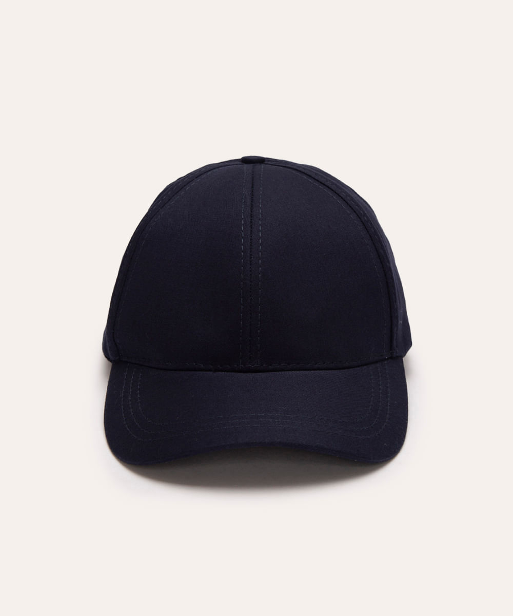 boné de sarja aba curva bege médio - azul marinho