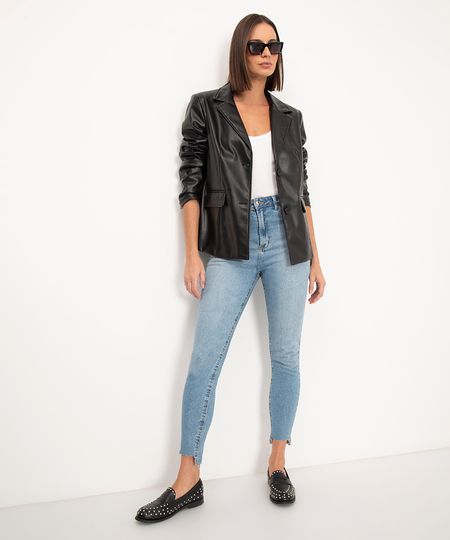 calça jeans skinny cintura alta azul 34 calça jeans skinny cintura alta azul 34